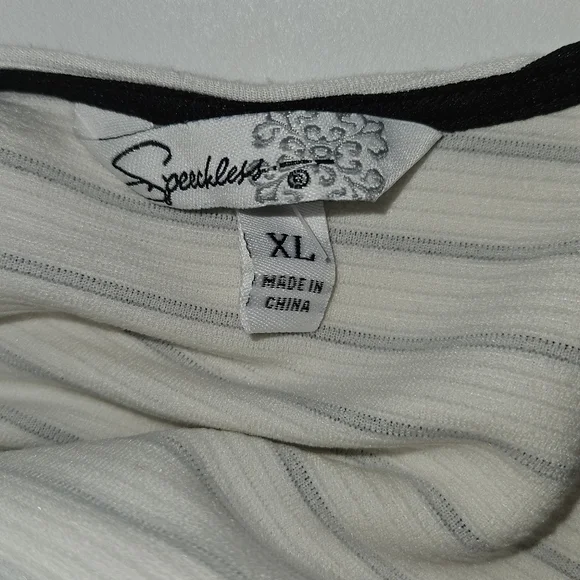 Speechless Black & White Stripe Mini Dress - Size XL - Picture 5 of 7